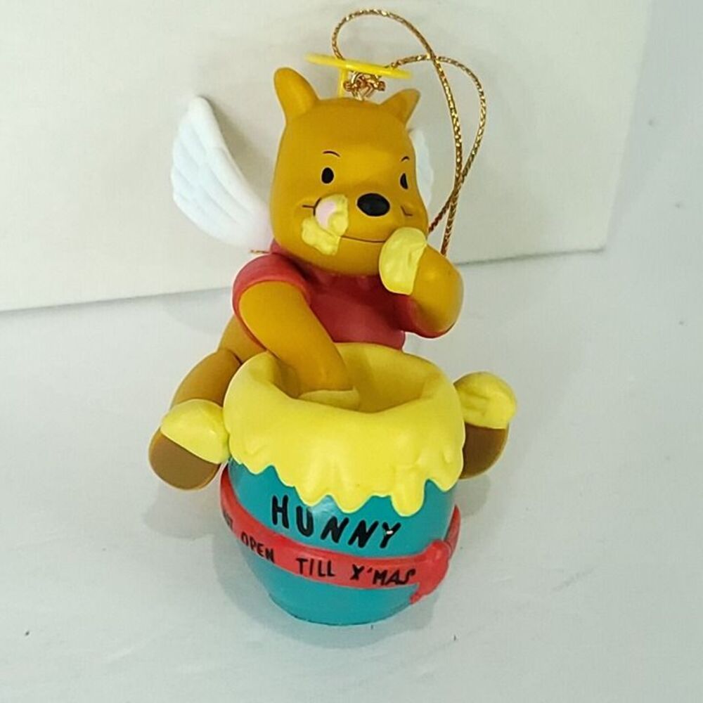 Grolier Disney Angel WINNIE THE POOH Hunny Pot Christmas Magic Ornament w/ Box